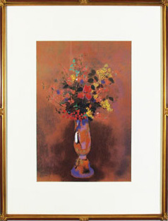 複製画ルドン「青い花瓶の花」